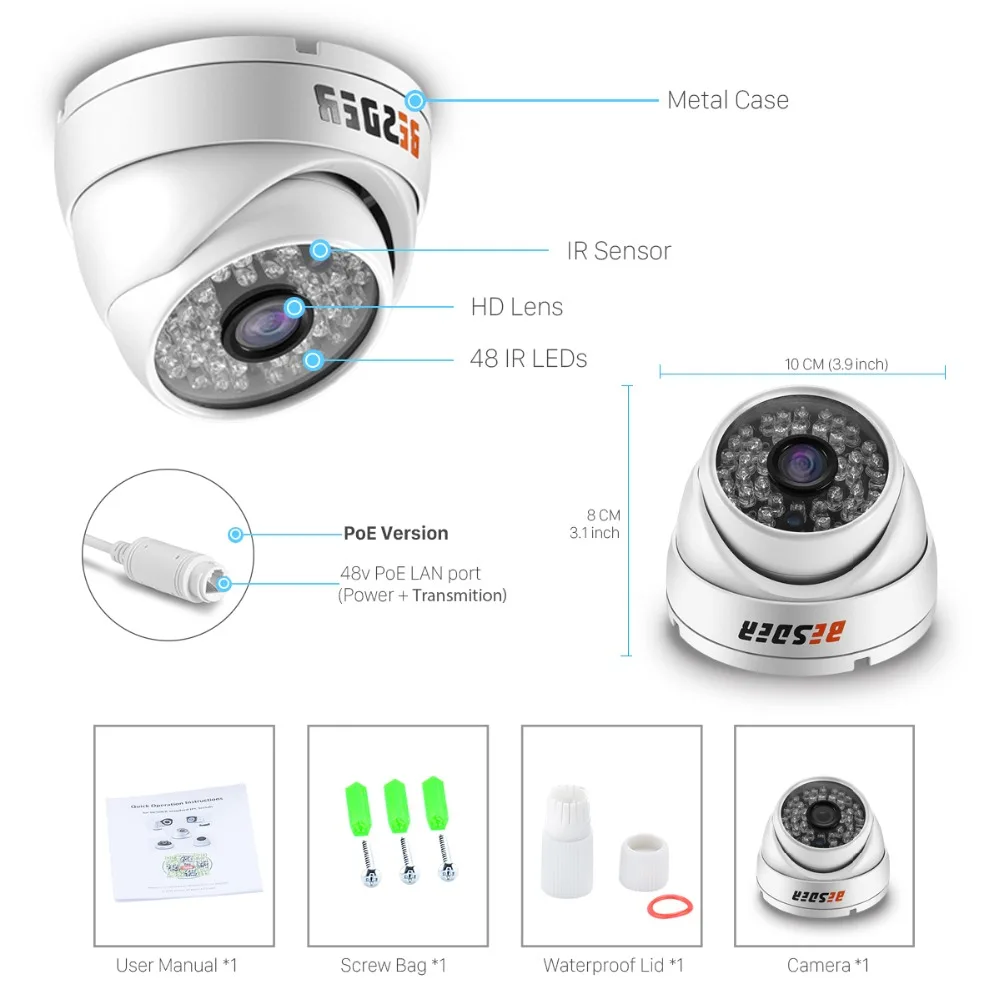 Besder H.265 IP камера PoE 2MP/3MP/5MP(SONY IMX335) Антивандальная купольная камера IP для улицы и дома, антивандальная ONVIF 2,0 48V PoE CCTV