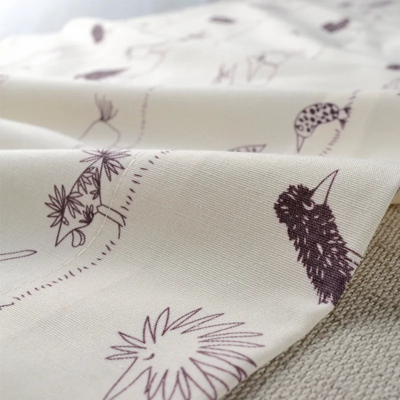 

ECO Cotton Polyester Fabric Custom Half Shading Abstract Cartoon Birds Curtains for Kids Room Children Drapery Living Room Decor