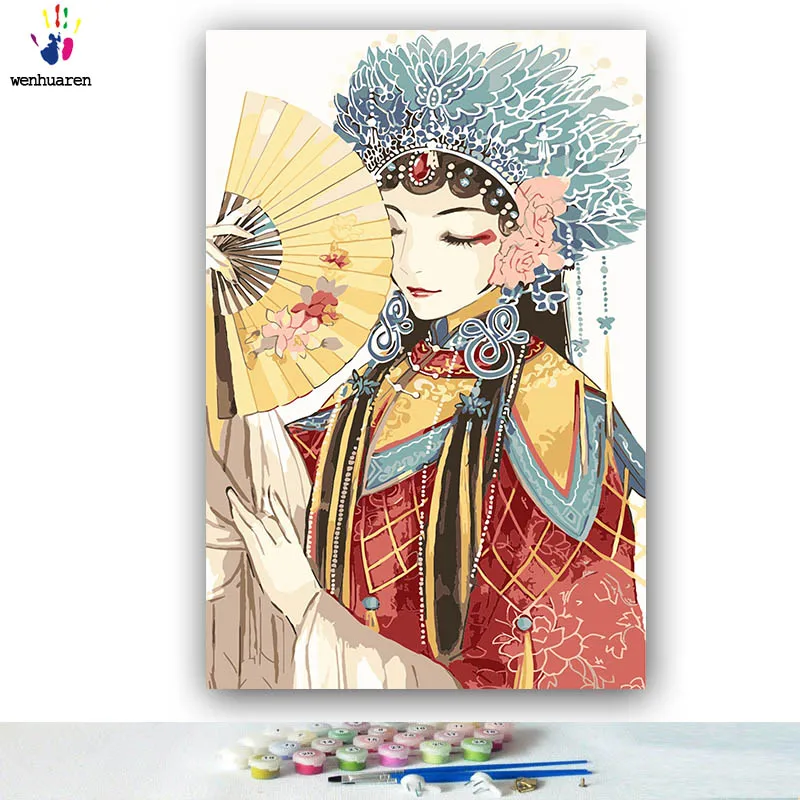 

diy Coloring painting by numbers figure chinese culture drama pictures paint by numbers with kits tools for adults with frame
