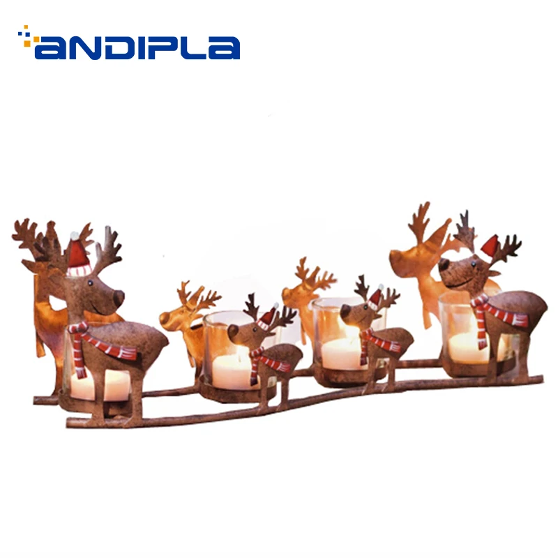 

Неоклассический держатель для свечей Железный художественный Лось свеча свет чашки рождественские украшения ремесла Подсвечник Статуя