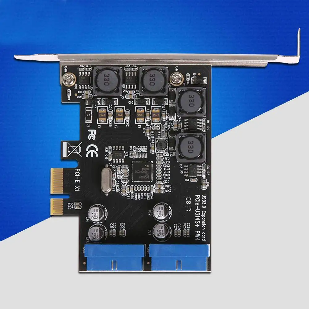 BEESCLOVER высокоскоростная USB 3.0 PCI-E 2 порта PCI Экспресс Плата расширения 19-контактный