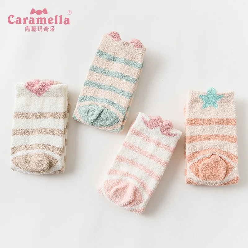 

High Quality Half velvet Autumn Winter Soft Thick Socks Ear strip Centipede Yarn Floor Socks women's Socks Christmas Gift