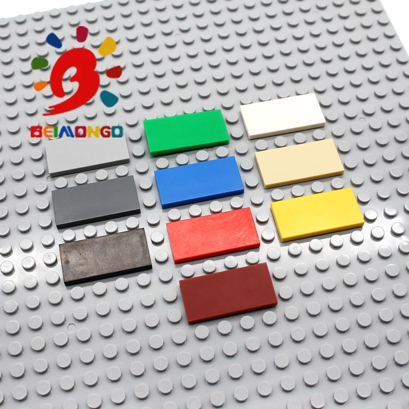 Бесплатная доставка! Строительные блоки BEIMONGO из плоской плитки 2x4 200 шт.