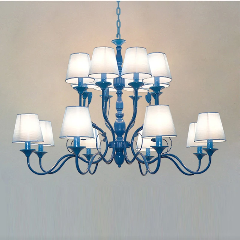 The American village living room chandelier Mediterranean style bedroom garden lamp simple European Restaurant Candle Chandelier | Лампы и
