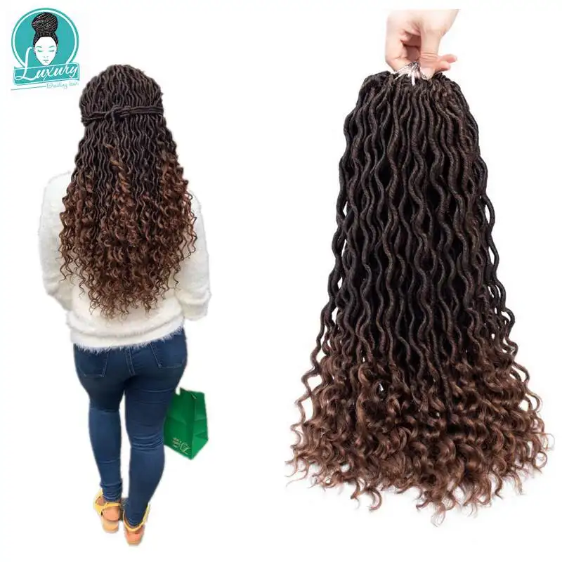 Роскошные для плетения 2" Богиня искусственные дреды Locs крючком косы мягкие натуральные синтетические волосы для наращивания 24 подставки/упаковка