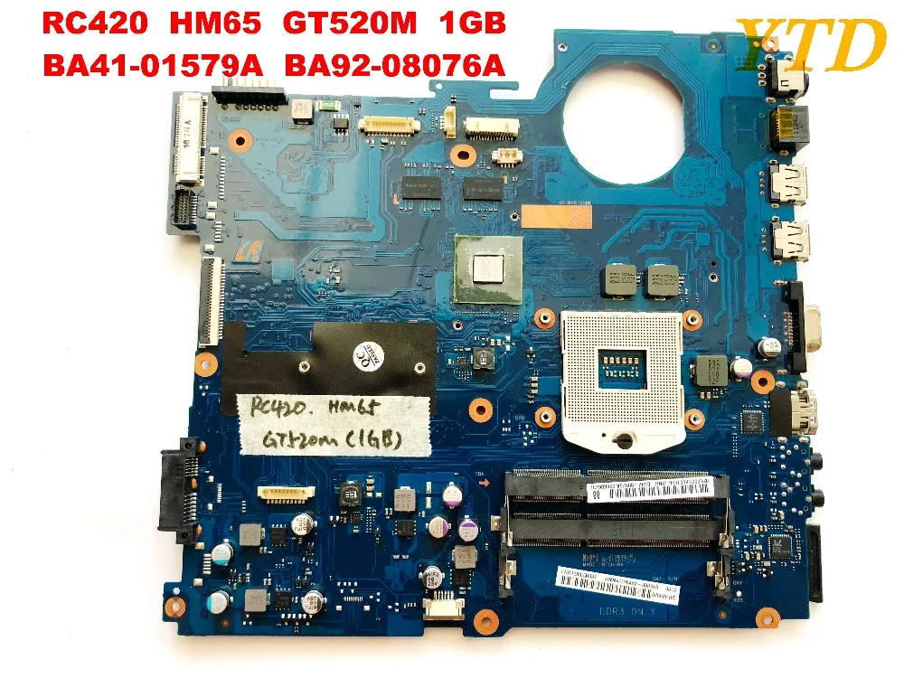 Original For SAMSUNG RC420 laptop motherboard  RC420  HM65  GT520M  1GB BA41-01579A  BA92-08076A tested good free shipping
