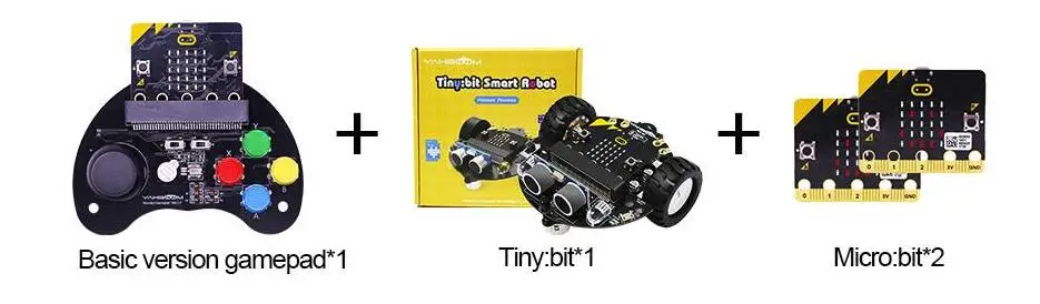 Microbit with handel Yahboom Tiny: bit умный робот автомобильный пульт дистанционного управления умный автомобильный комплект для micro: bit - Цвет: Microbit with handel