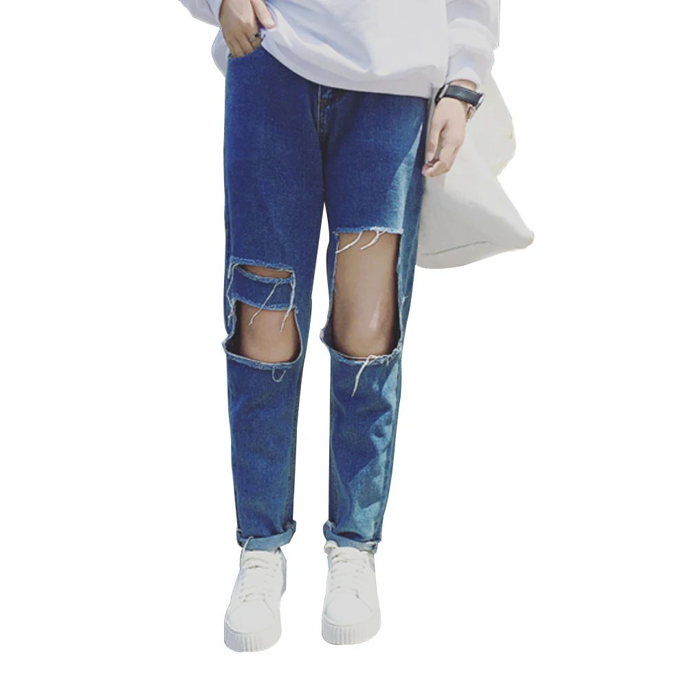 Женские джинсы для женщин хип хоп модные повседневное свободные с большими