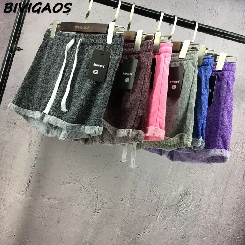 Летние женские новые махровые шорты с завязками широкие домашние Свободные