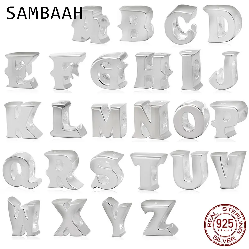 Sambaah Алфавит Φ с подвесками серебряные бусины алфавита подходят для