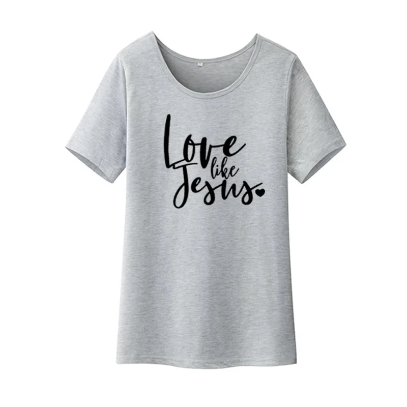 Like футболка Jesus для женщин с принтом забавные Кристиан женская Топы черный белый