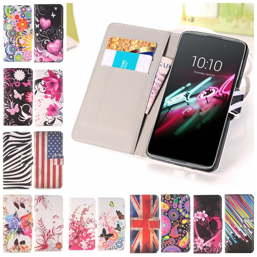 Чехол-книжка для Alcatel One Touch pop D3 S9 чехол телефона из искусственной кожи с рисунком