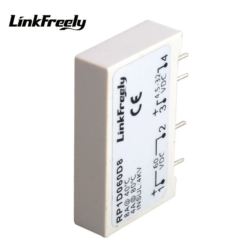 4 контактное твердотельное реле RP1D060D8 Mini PCB SSR постоянного тока 1A 4A 8A 60 В 350 выходной