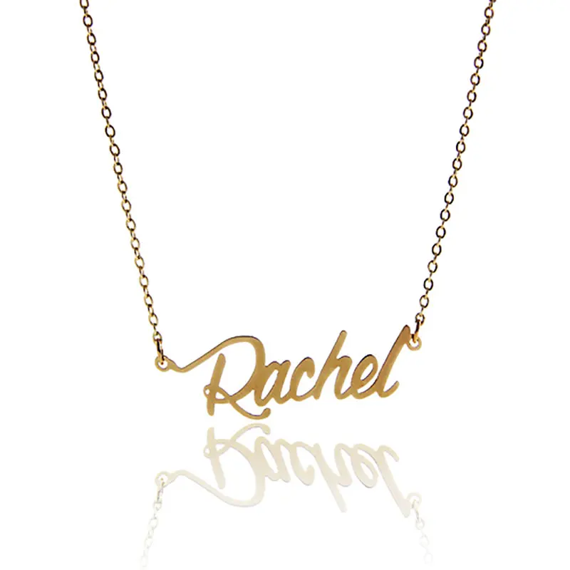 Кулон с надписью Rachel Name ожерелье для женщин/девушек золотого цвета из