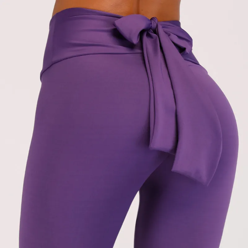 S-XL 6 цветов бантом повседневное Push Up Леггинсы для женщин Летние тренировки