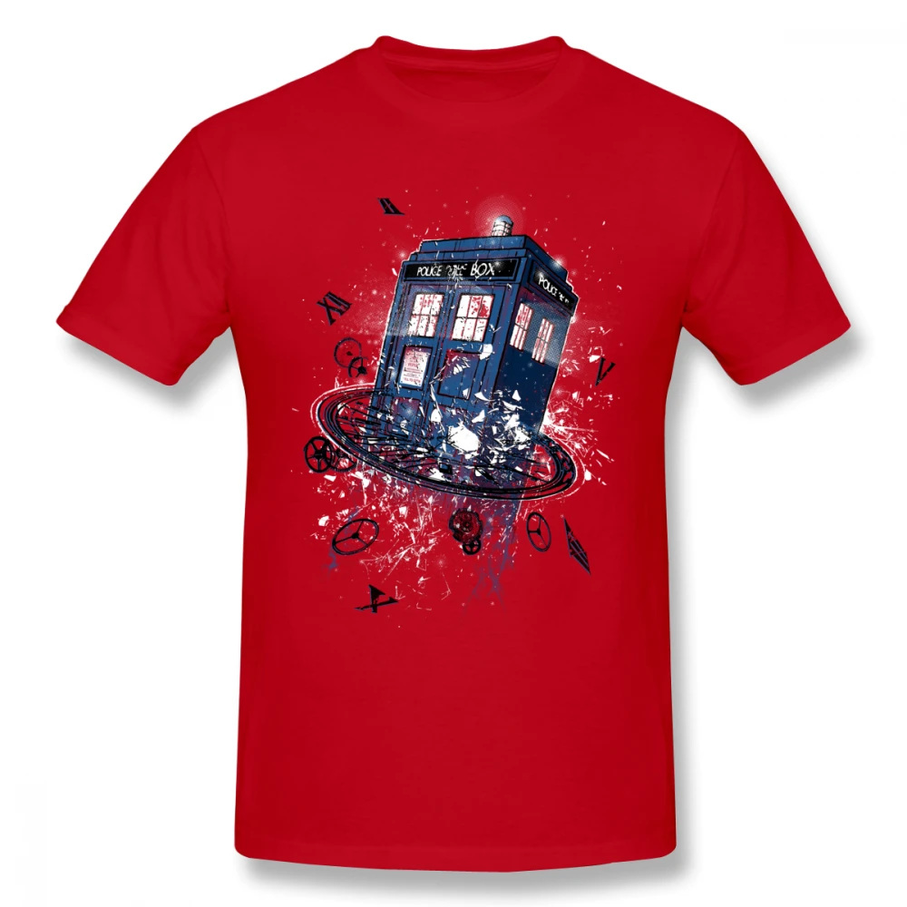 Футболка Doctor Who DR Tardis, Мужская футболка с графическим рисунком и коротким рукавом, новинка года, летняя футболка - Цвет: Красный