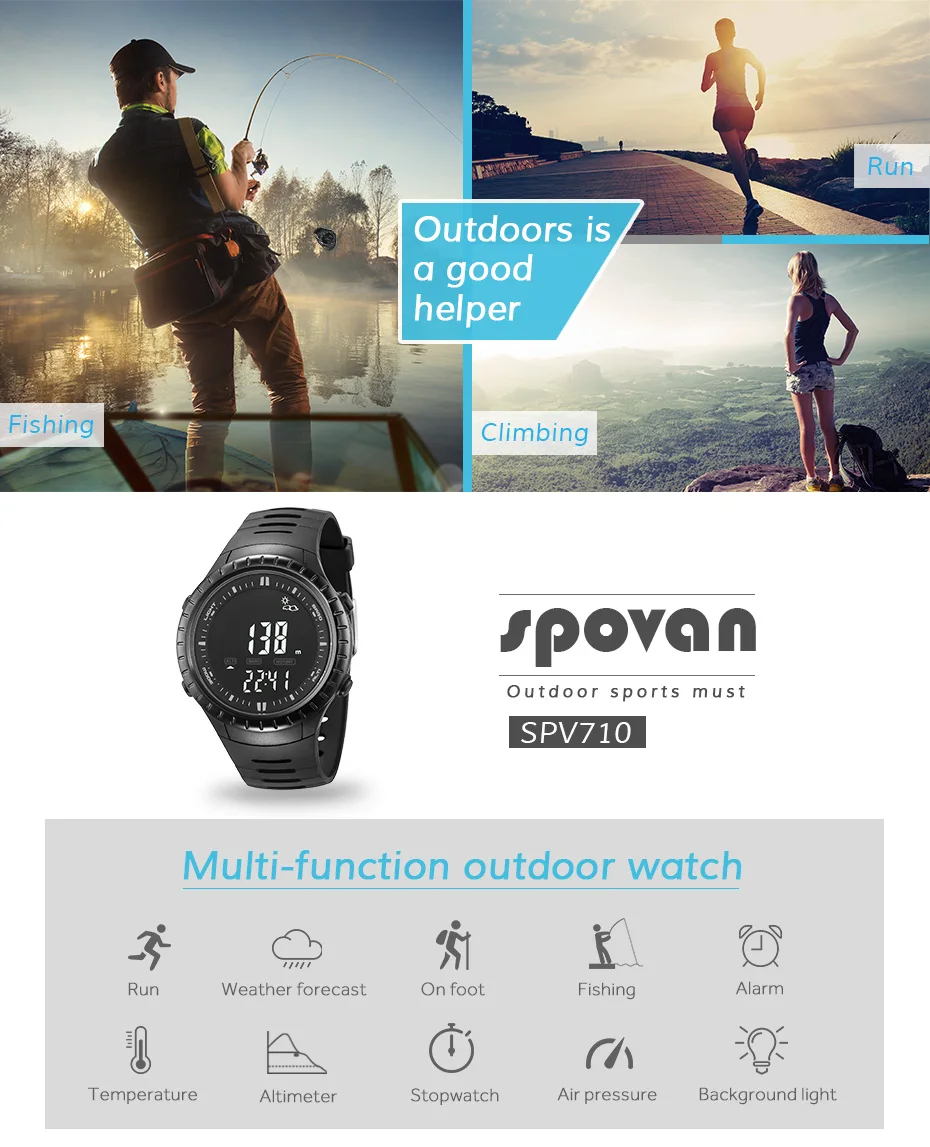 

Height, Temperature Monitoring, Timing Function, Weather Forecast, Air Pressure Tracking Running Smart Watch