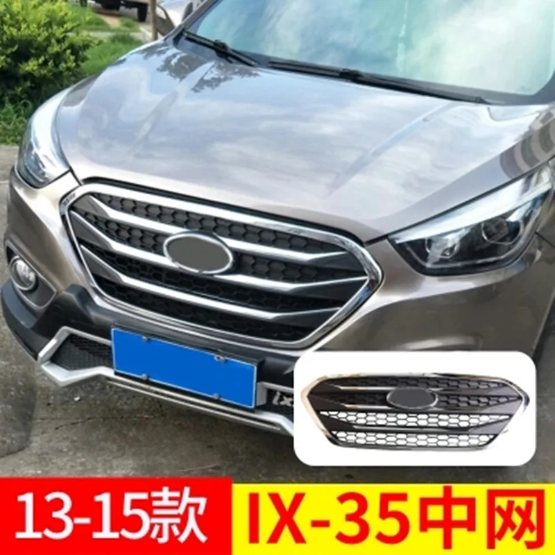 Для hyundai ix35 2013- Высокое качество ABS Хром Передняя решетка ремонт вокруг отделки решетки гонки