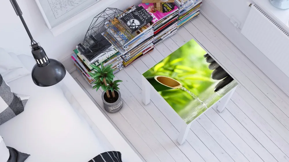 3D стол Zen Bamboo Water Art настенное покрытие обои изображение наклейка украшение фото