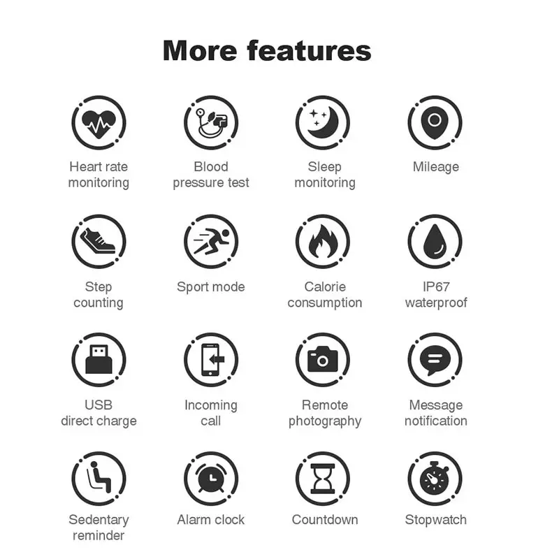 FocuSmart V1 Смарт Фитнес Водонепроницаемый Для мужчин браслет Цвет Экран сердечного