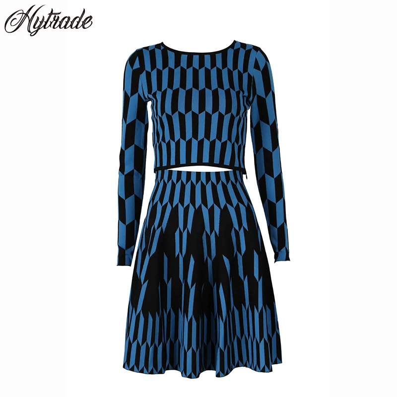 Женский модный комплект из двух предметов с короткими рукавами и жаккардовым