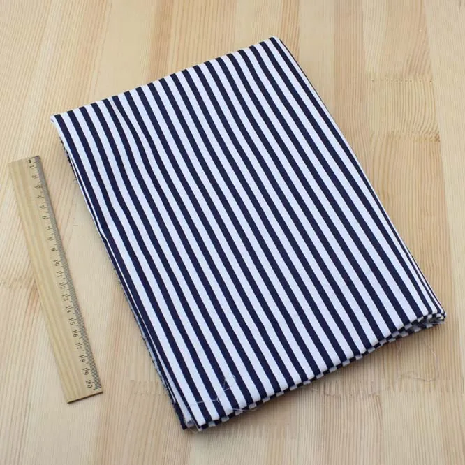 Syunss темно синяя полоска с принтом 100% хлопковая ткань шитье Telas сделай сам пестрая