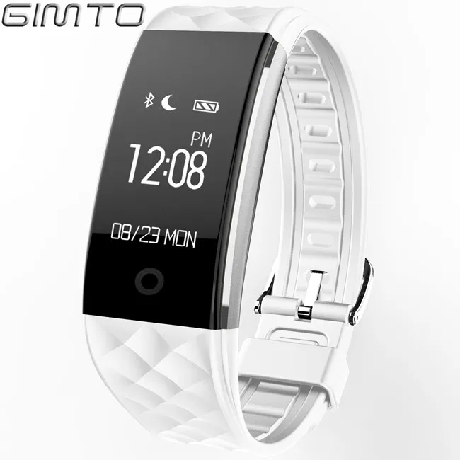 White Bluetooth браслет, умные женские часы, спортивные светодиодный часы, цифровые наручные часы, пульсометр, кровяное давление, монитор сна для Android IOS - Цвет: White