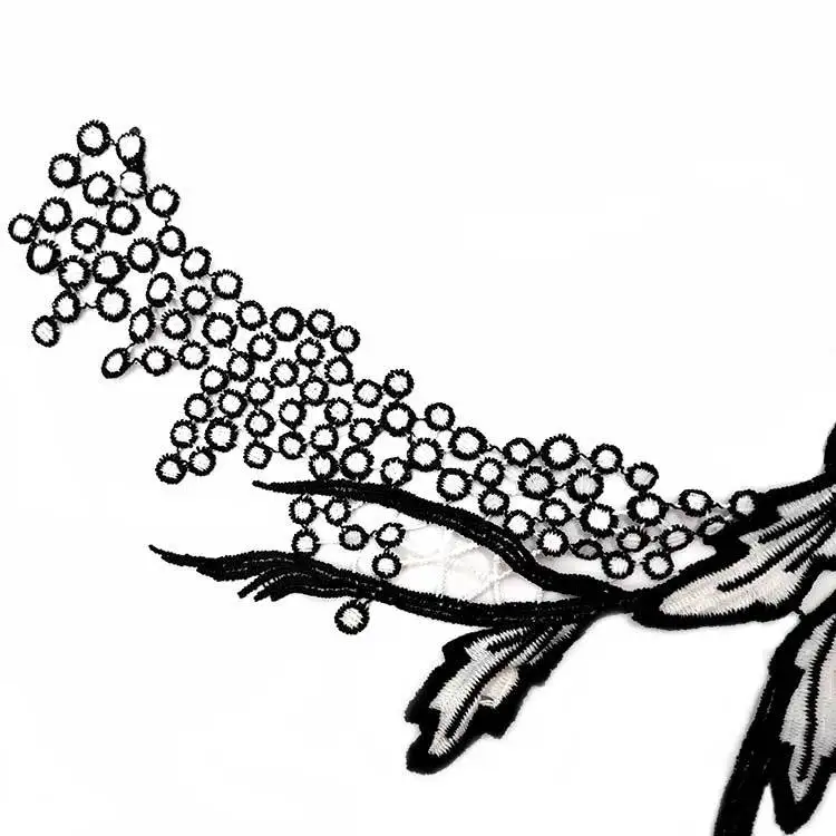 Черная искусственная аппликация вышитый воротник в горошек свадебное платье