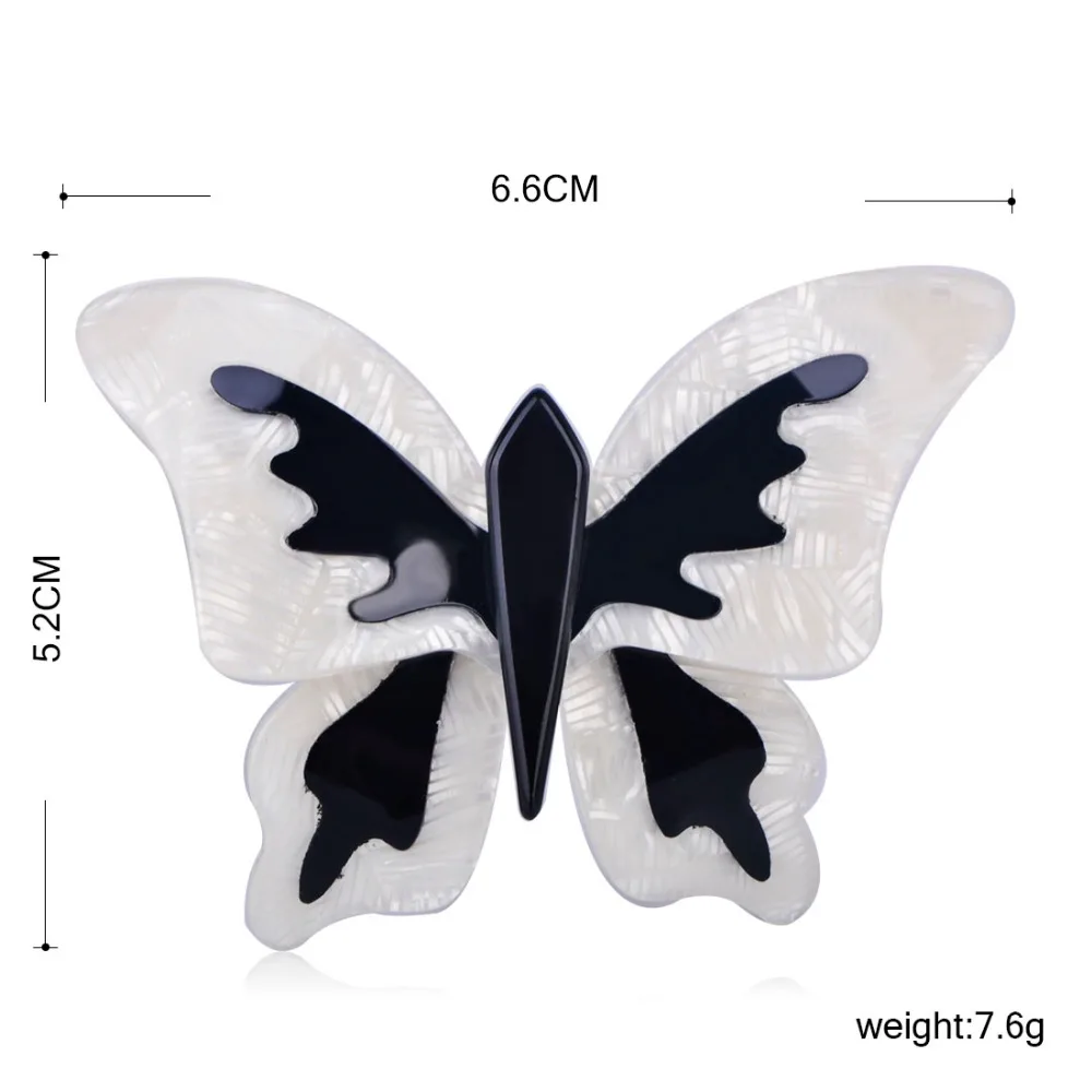 Funmor Blue Butterfly Shape Brooches Acrylic Insect Pin Badge Women Kids Clothes Accessories Big Size Animal Handmade Brooch | Украшения и