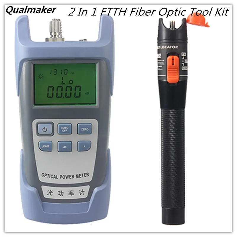 Qualmaker 2 в 1 FTTH Волокно-оптический набор инструментов оптический Мощность метр-70 до