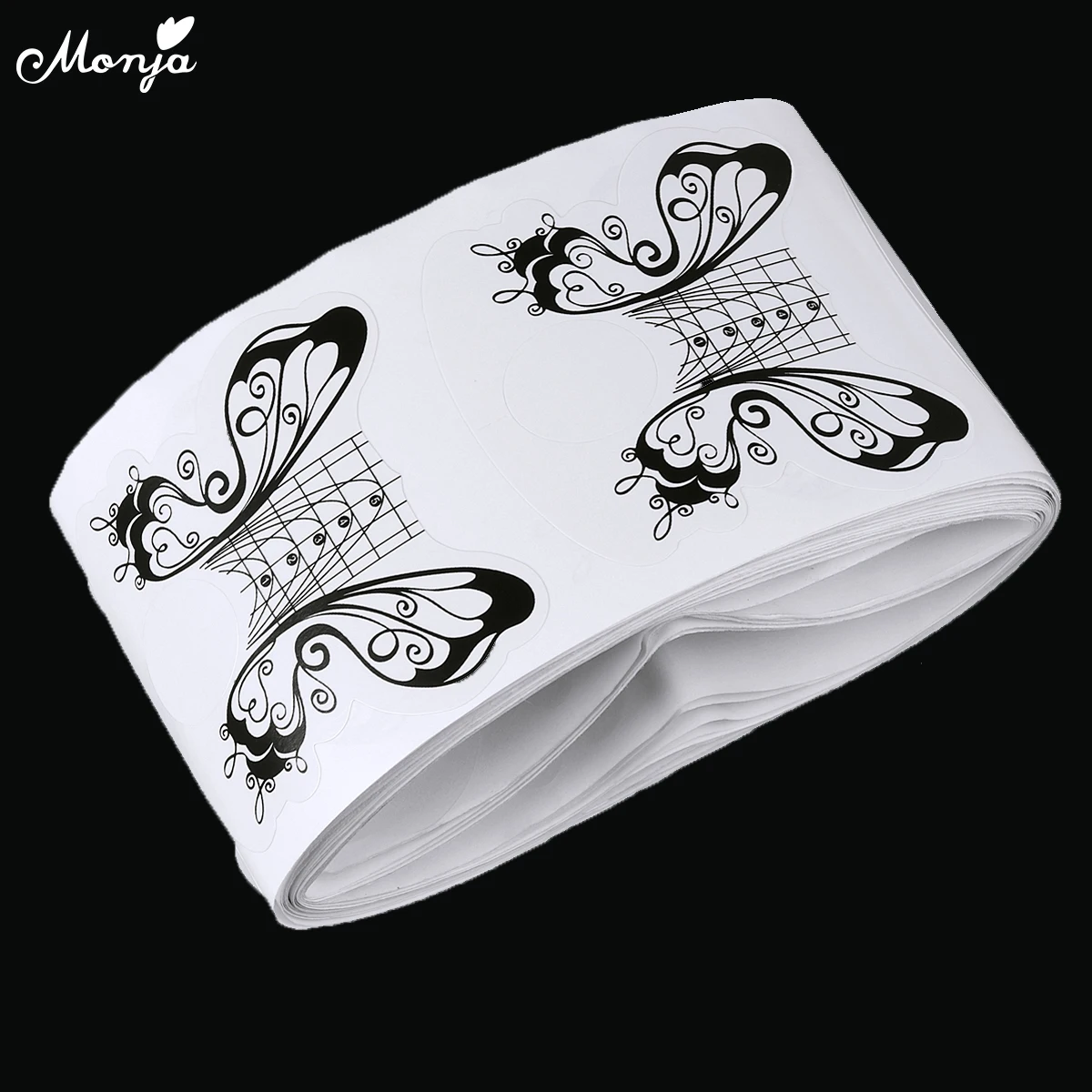 Monja 50 шт., в форме бабочки Nail Art французский акриловые УФ-гель Советы Расширение строитель форма Руководство трафарет для маникюра