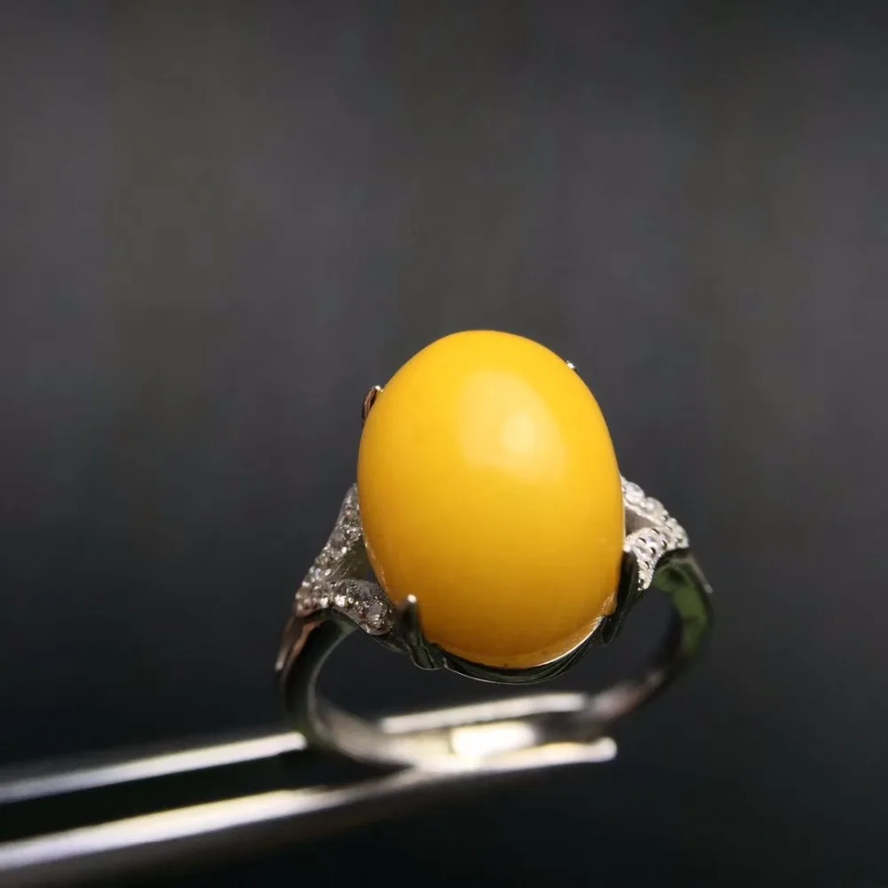 Uloveido искусственное серебряное овальное кольцо из натурального пчелиного воска