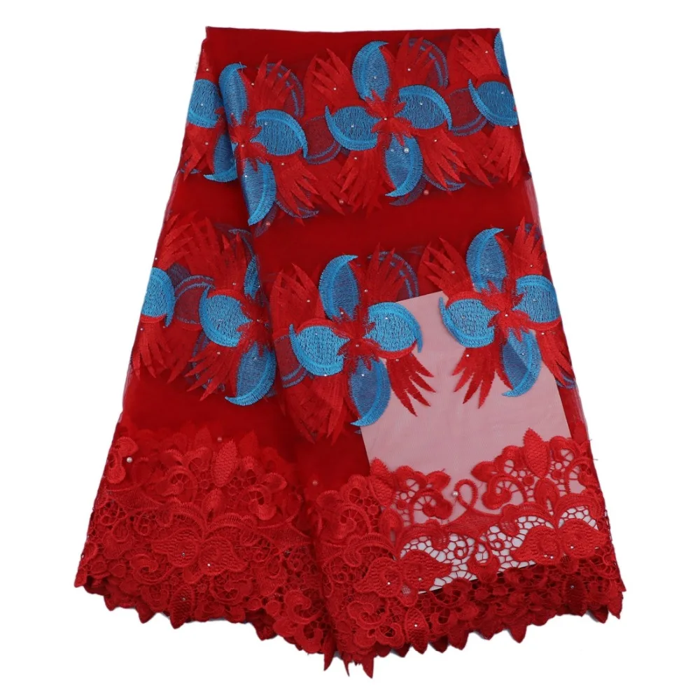 Новинка 2017 года проектирует африканских Французский Кружево Ткань Высокое