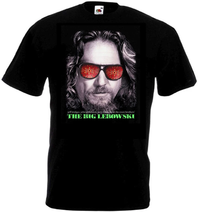 Большие плакаты по фильму LEBOWSKI черная футболка всех размеров брендовые рубашки
