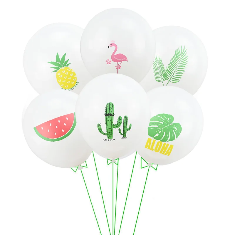 Летние милые Мультяшные животные фламинго фрукты растения листья латексные