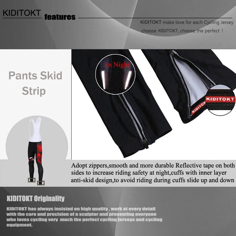 

KIDITOKT 2020 Shockproof Cycling Bib Pants Autumn Pro Coolmax Cycling Tight 3D Gel Padded MTB Bicycle Bib Pants For Men