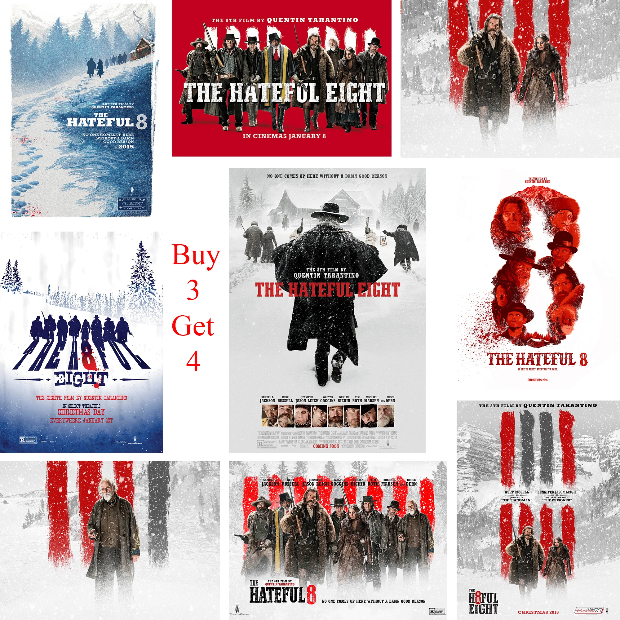 The Hateful Eight Posters кино стикеры Настенные белая бумага с покрытием печать четкое
