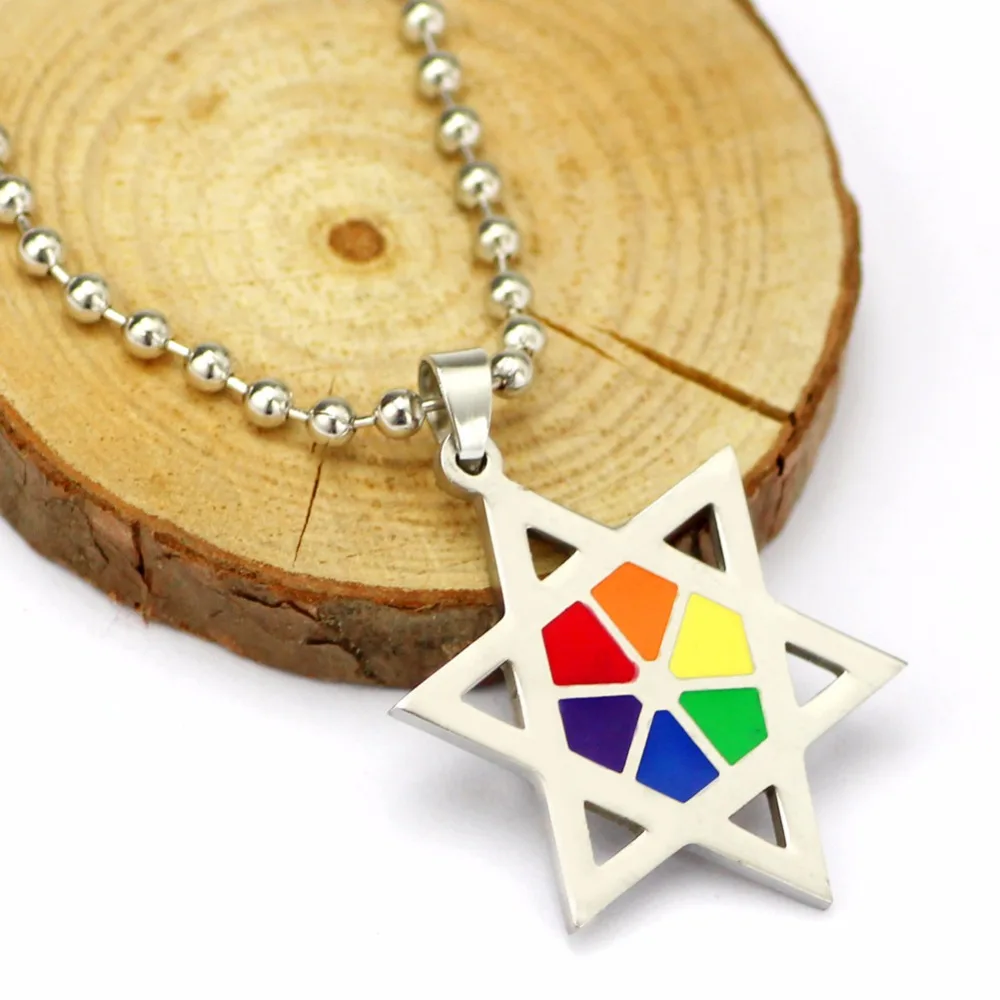 ЛГБТ Радуга пентаграмма искусственная подвеска Гей Гордость ювелирные изделия