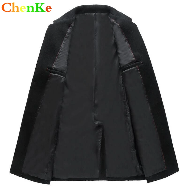 ChenKe/Длинные куртки и пальто однобортные повседневные из смесовой шерсти с