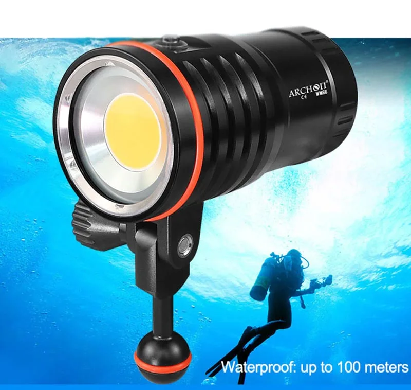 ARCHON DM60 WM66 подводный дайвинг вспышка светильник Led COB мощный погружной видео светильник 12000 люмен факелы