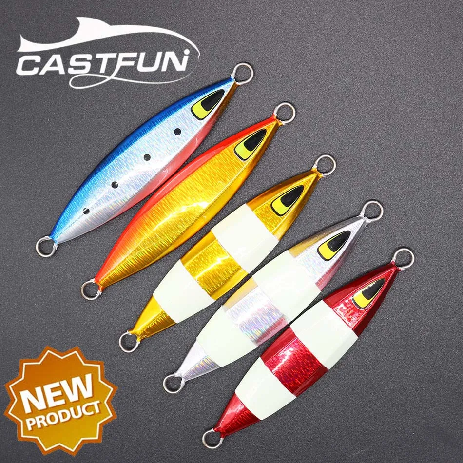 

Castfun Sea Fishing Slow Jig Metal Jigging 5pcs/lot 20g 40g 60g 80g 125g 150g 200g Saltwater Fishing Lure Hard Bait