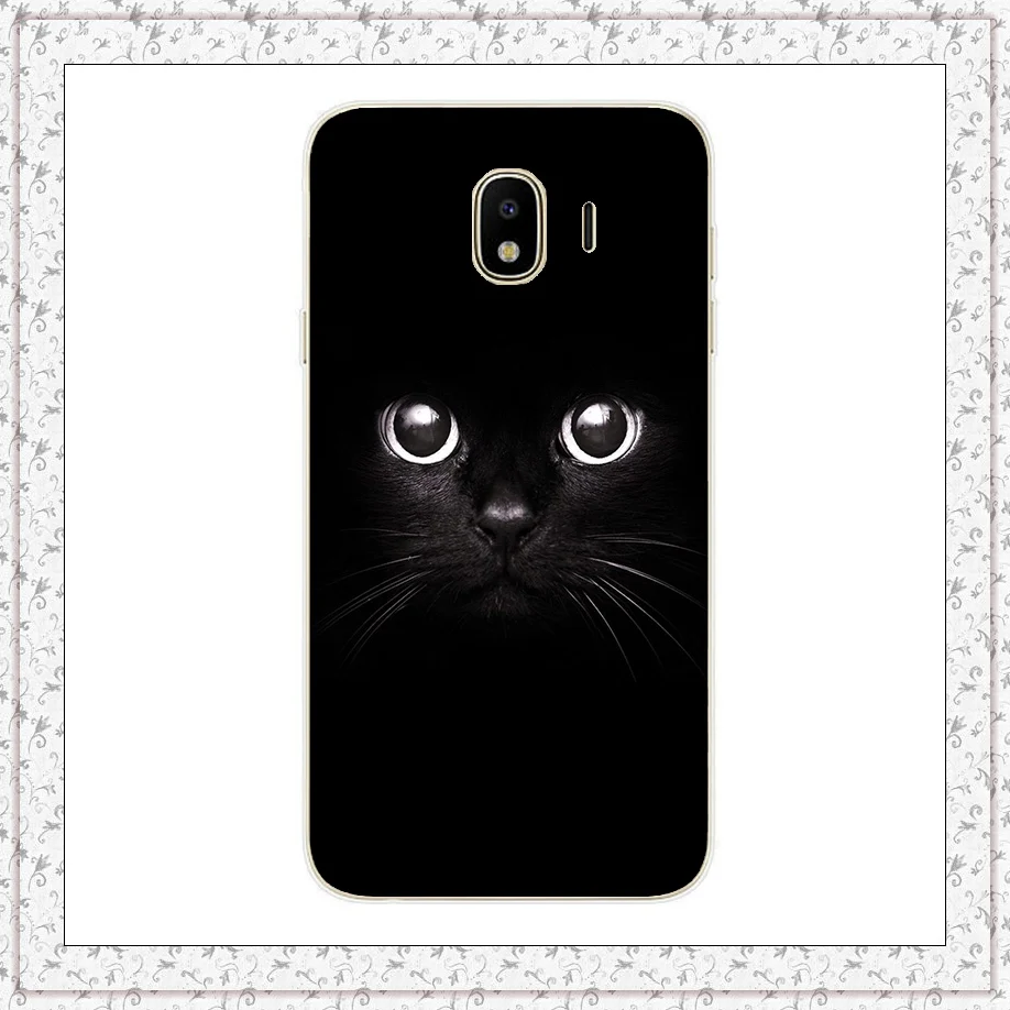 black cat Для samsung Galaxy J4 Чехол Мягкий силиконовый чехол для телефона чехол s для Coque samsung J 4 Plus j 400 415 F Чехлы бамперы Capa - Цвет: black cat