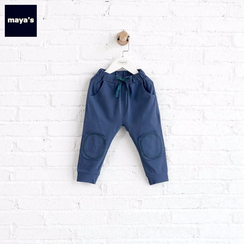 Mayas/однотонные свободные штаны с аппликацией для детей повседневные Мягкие