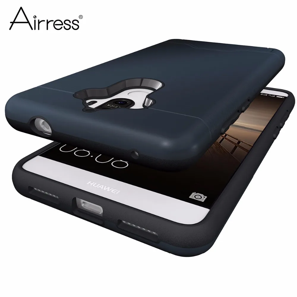 Airress for Huawei Mate 9 Premium Dual Layers TPU Brushed Defender Phone Case Cover with Card Pocket Stand |