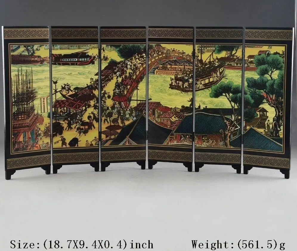 Китайская фотография ручная роспись фестиваль QINGMING домашний складной экран|folding