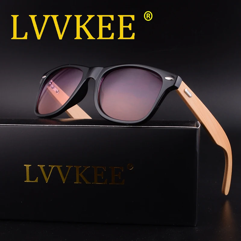 LVVKEE ретро деревянные солнцезащитные очки для мужчин бамбуковые женщин фирменный