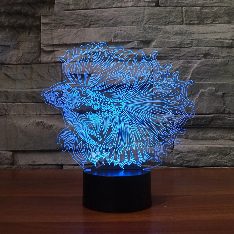 Инновационный светодиодный ночник 3D сенсорный для 7 цветов постепенное