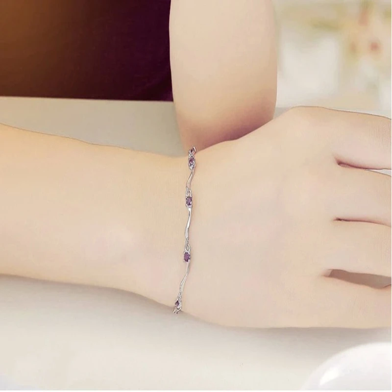 Bamboo Циркон капли воды Браслет Белый позолоченный цвет женские браслеты браслет с