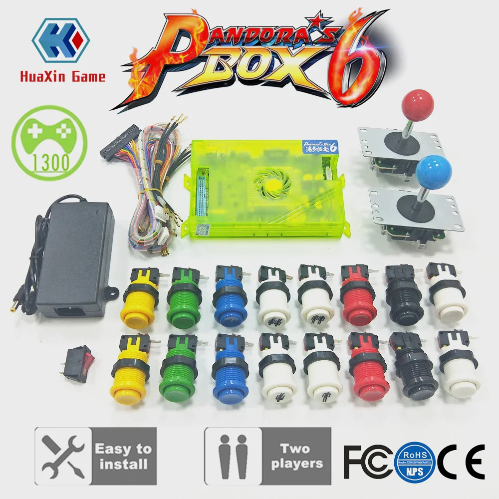 2 игрока DIY аркадный набор Pandora box 6 1300 в 1 игровая доска и 5Pin джойстик Американский