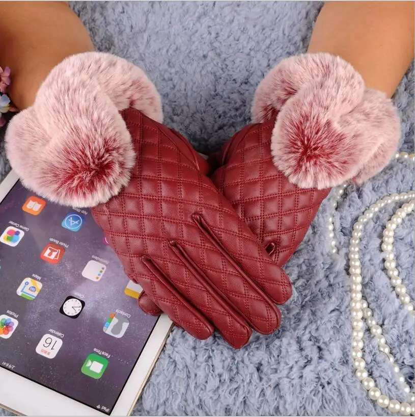 Теплая зима женщины перчатки натуральная Кожа Черные кожаные мужские женщин